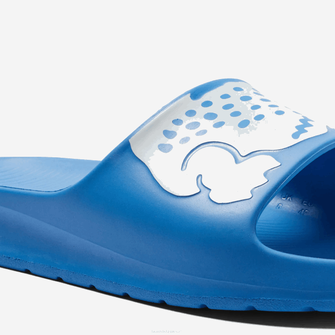 bleu clair blanc 2k7 V6HV1897 Hommes Lacoste claquettes croco 20 en synthétique à logo