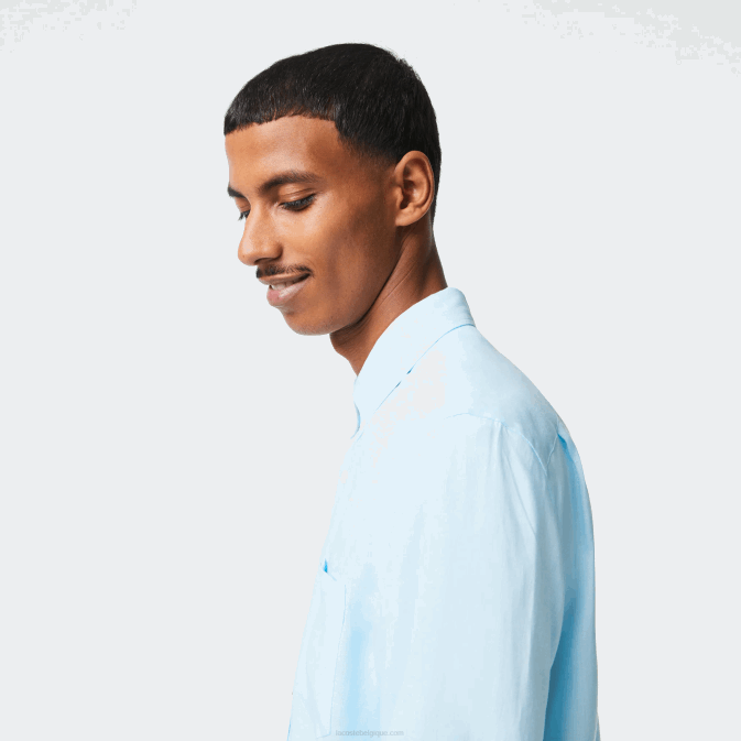 bleu clair t01 V6HV468 Hommes Lacoste chemise en lin