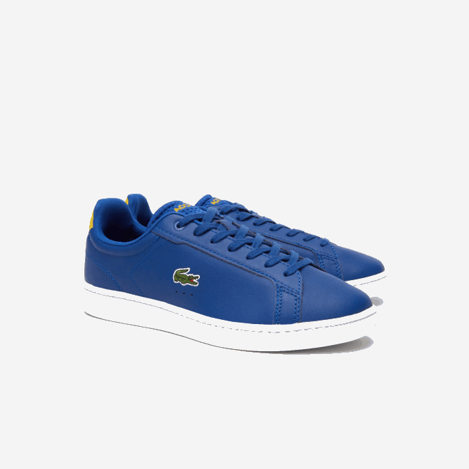 bleu foncé et blanc 121 V6HV1744 Hommes Lacoste baskets pop carnaby pro en cuir à talon