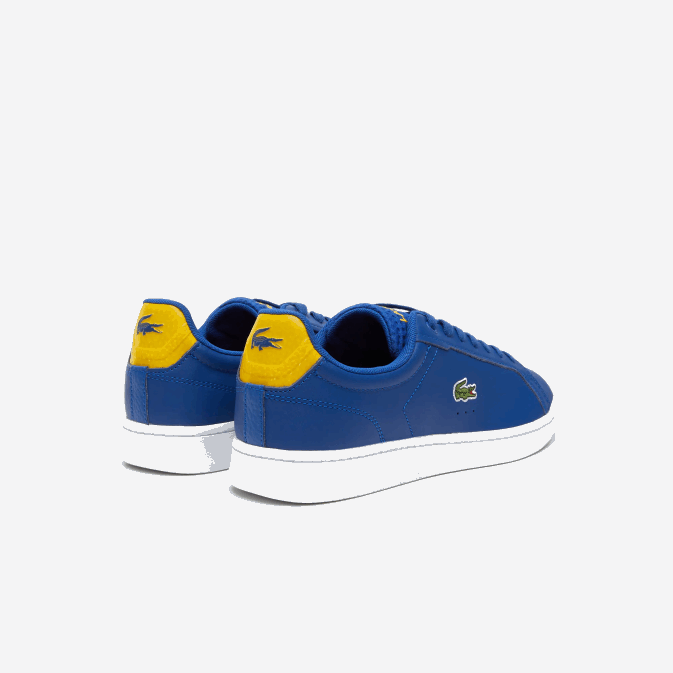 bleu foncé et blanc 121 V6HV1744 Hommes Lacoste baskets pop carnaby pro en cuir à talon