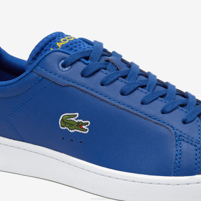 bleu foncé et blanc 121 V6HV1744 Hommes Lacoste baskets pop carnaby pro en cuir à talon