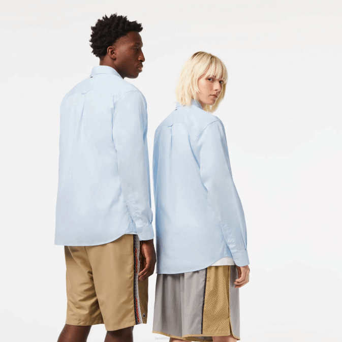 bleu gn2 V6HV413 Hommes Lacoste chemise ample en coton crocodile coupe ample