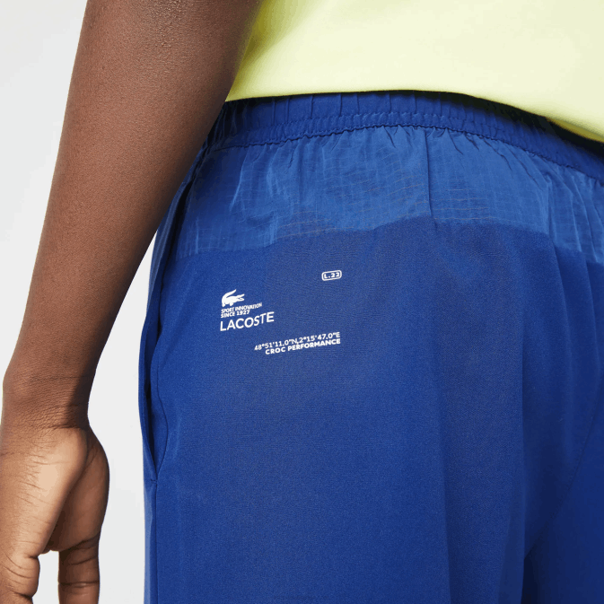 bleu jaune flashy blanc 8q6 V6HV1544 Hommes Lacoste short de sport à superpositions