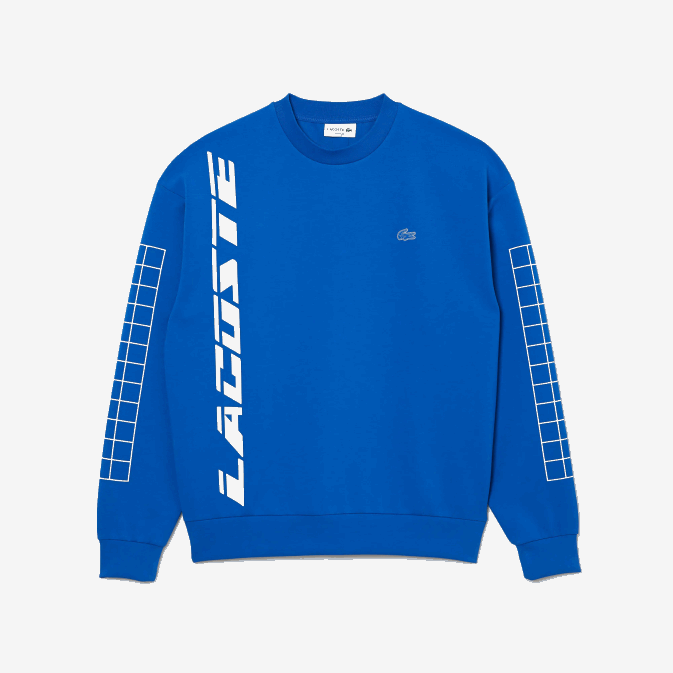 bleu k1q V6HV1001 Hommes Lacoste sweat ample en piqué