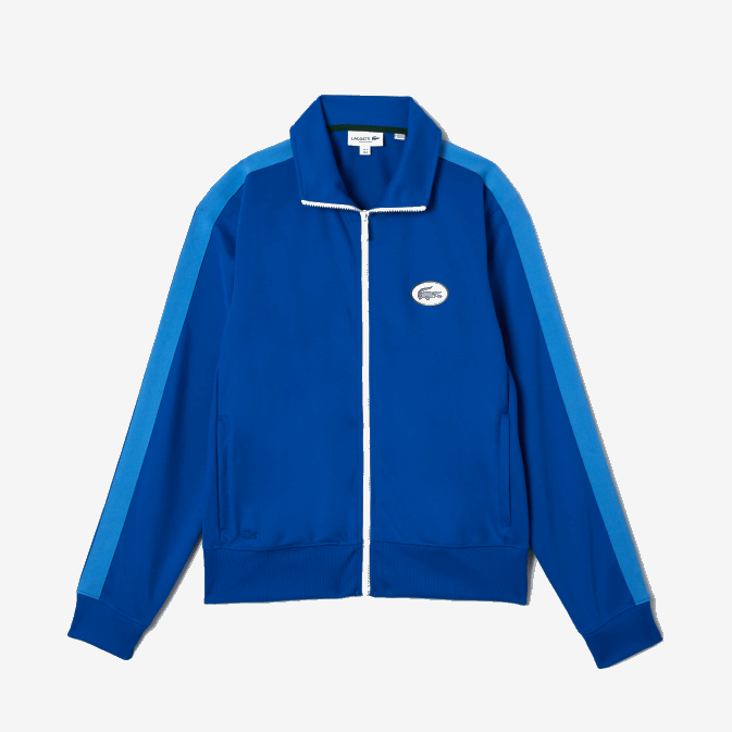 bleu k1q V6HV1017 Hommes Lacoste sweat col montant regular fit zippé en piqué