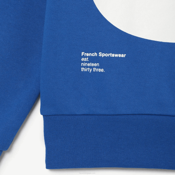 bleu k1q V6HV1042 Hommes Lacoste sweat-shirt en coton à lettres contrastées coupe classique