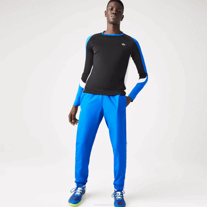 bleu k1q V6HV1087 Hommes Lacoste pantalon de survêtement de tennis à imprimés latéraux sport