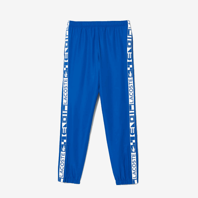 bleu k1q V6HV1087 Hommes Lacoste pantalon de survêtement de tennis à imprimés latéraux sport
