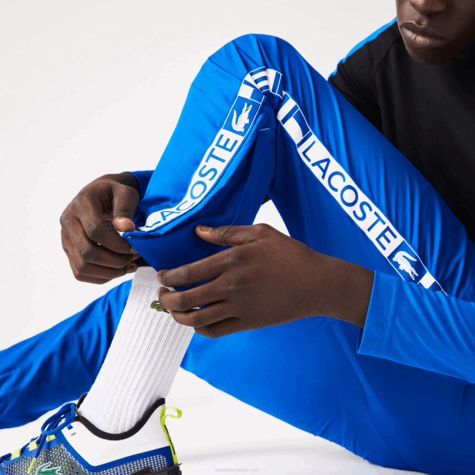 bleu k1q V6HV1087 Hommes Lacoste pantalon de survêtement de tennis à imprimés latéraux sport