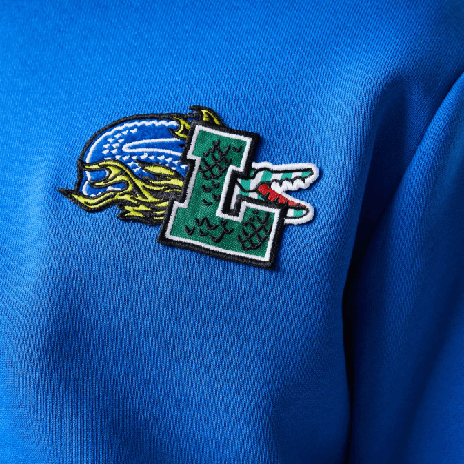 bleu k1q V6HV1134 Hommes Lacoste sweat à capuche imprimé effet comique