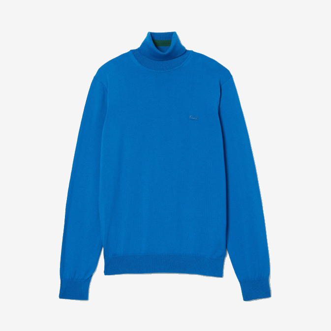 bleu k1q V6HV1594 Hommes Lacoste pull à col roulé en laine mérinos