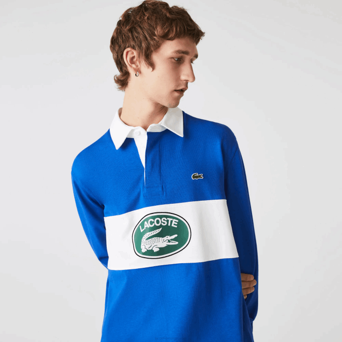 bleu k1q V6HV1688 Hommes Lacoste polo de rugby ample de marque