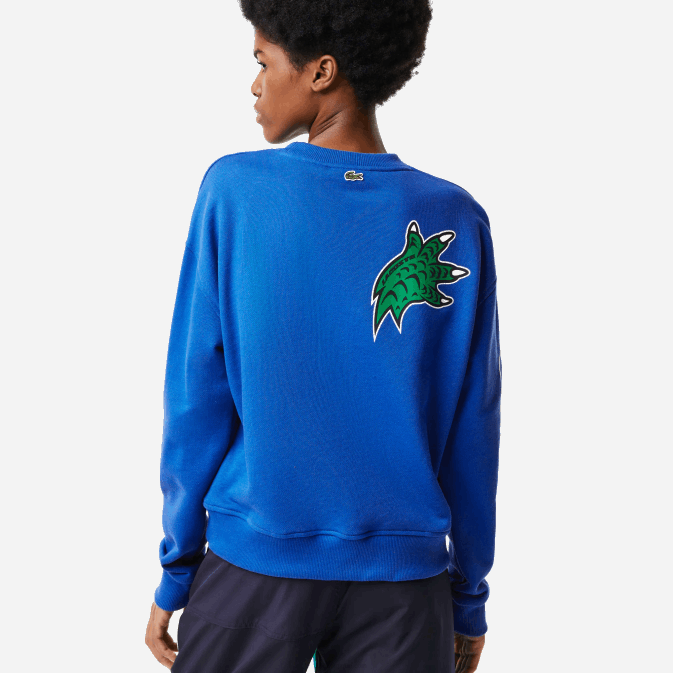 bleu k1q V6HV2579 femmes Lacoste imprimé surdimensionné et sweat-shirt de marque