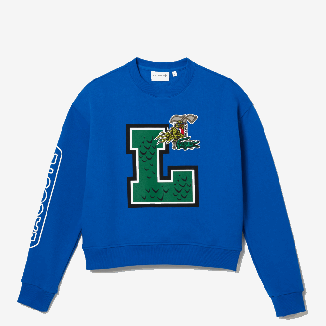 bleu k1q V6HV2579 femmes Lacoste imprimé surdimensionné et sweat-shirt de marque