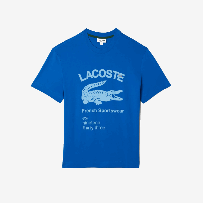 bleu k1q V6HV700 Hommes Lacoste t-shirt ample en crocodile