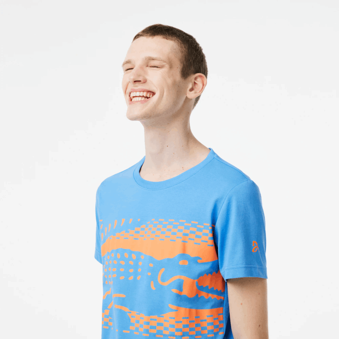 bleu l99 V6HV152 Hommes Lacoste tee shirt tennis x novak djokovic
