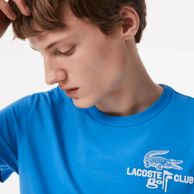 bleu l99 V6HV179 Hommes Lacoste t-shirt golf regular fit en coton bio