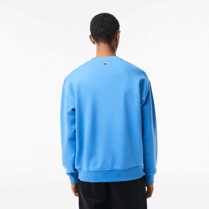 bleu l99 V6HV363 Hommes Lacoste sweat ample à col rond et imprimé croco