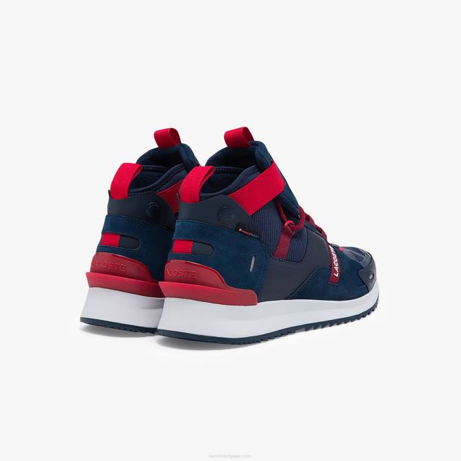 bleu marine  rouge 144 V6HV1837 Hommes Lacoste baskets en cuir et textile run breaker