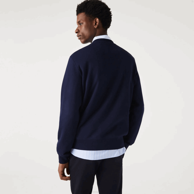 bleu marine 166 V6HV1029 Hommes Lacoste sweat à col rond imprimé crocodile