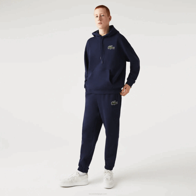 bleu marine 166 V6HV1049 Hommes Lacoste pantalon de jogging en molleton de coton bio