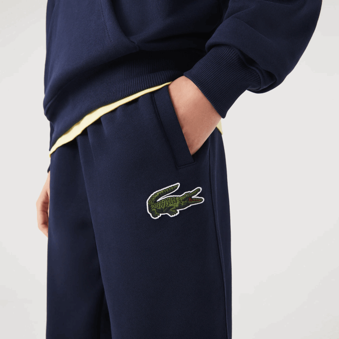 bleu marine 166 V6HV1049 Hommes Lacoste pantalon de jogging en molleton de coton bio