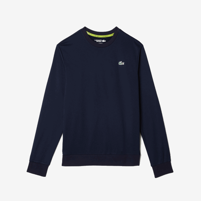 bleu marine 166 V6HV1055 Hommes Lacoste sweat-shirt de tennis imprimé sport