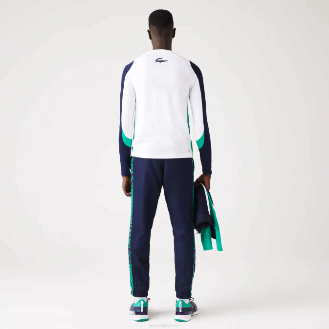 bleu marine 166 V6HV1089 Hommes Lacoste pantalon de survêtement de tennis à imprimés latéraux sport