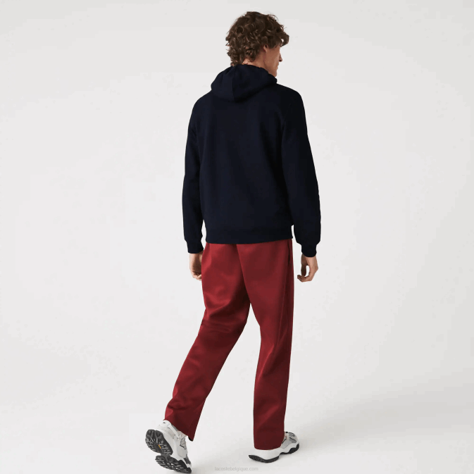 bleu marine 166 V6HV1100 Hommes Lacoste pennants l badge sweat à capuche en molleton de coton