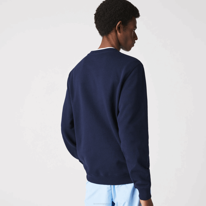 bleu marine 166 V6HV1160 Hommes Lacoste sweat-shirt en éponge à logo