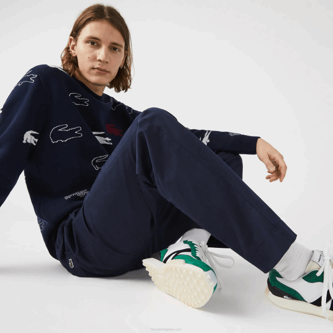 bleu marine 166 V6HV1164 Hommes Lacoste pantalon de jogging en coton stretch