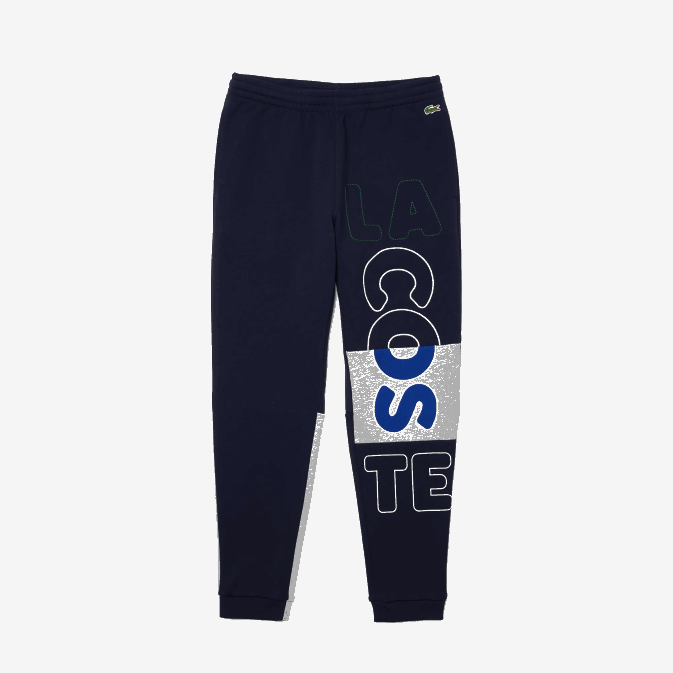 bleu marine 166 V6HV1206 Hommes Lacoste pantalon de jogging déstructuré en molleton de coton à logo Heritage