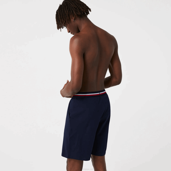 bleu marine 166 V6HV1376 Hommes Lacoste boxer long à taille rayée