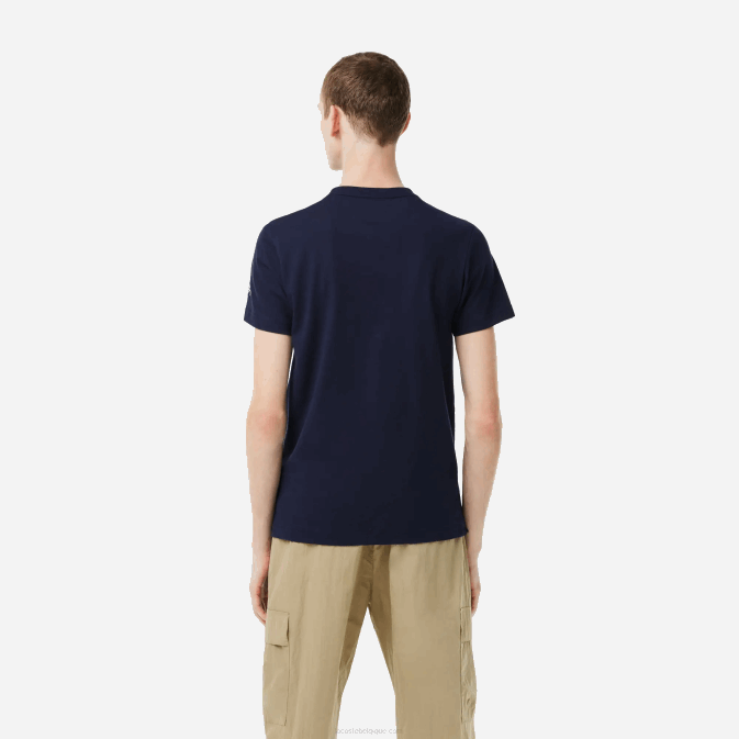 bleu marine 166 V6HV153 Hommes Lacoste tee shirt tennis x novak djokovic