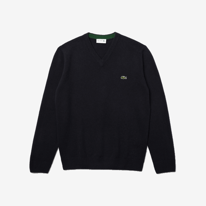bleu marine 166 V6HV1555 Hommes Lacoste pull en laine à col v