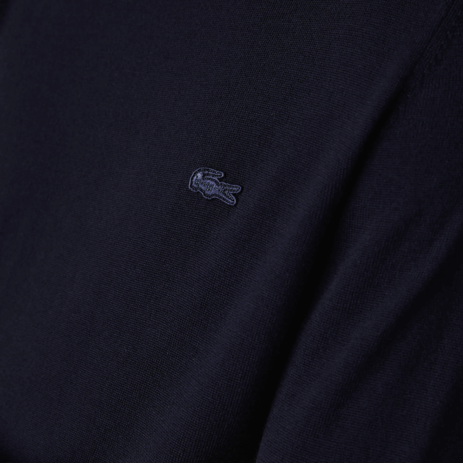 bleu marine 166 V6HV1592 Hommes Lacoste pull à col roulé en laine mérinos