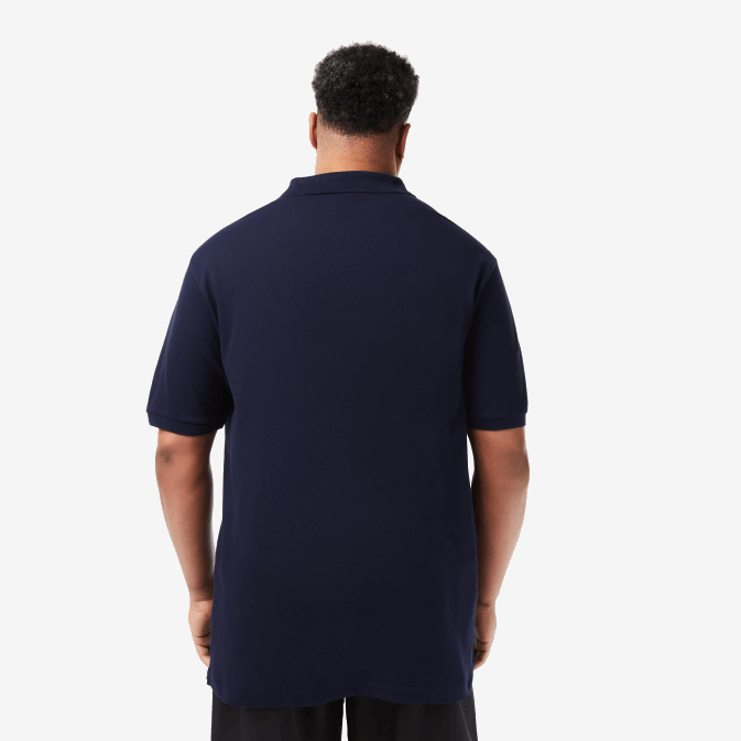 bleu marine 166 V6HV189 Hommes Lacoste polo en coton petit piqué - grande taille - long