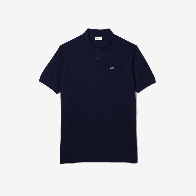 bleu marine 166 V6HV189 Hommes Lacoste polo en coton petit piqué - grande taille - long