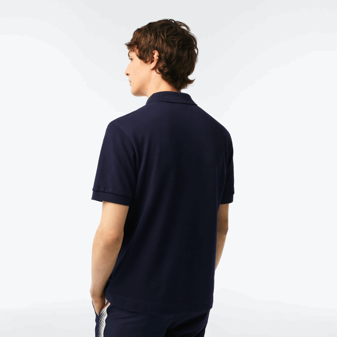 bleu marine 166 V6HV250 Hommes Lacoste polo original l1212 avec piqué de coton épais