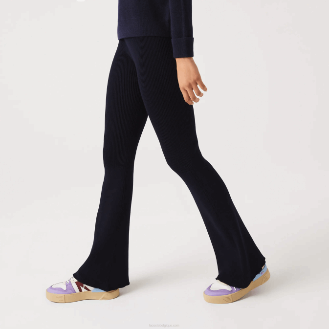 bleu marine 166 V6HV2561 femmes Lacoste legging en maille côtelée sans couture