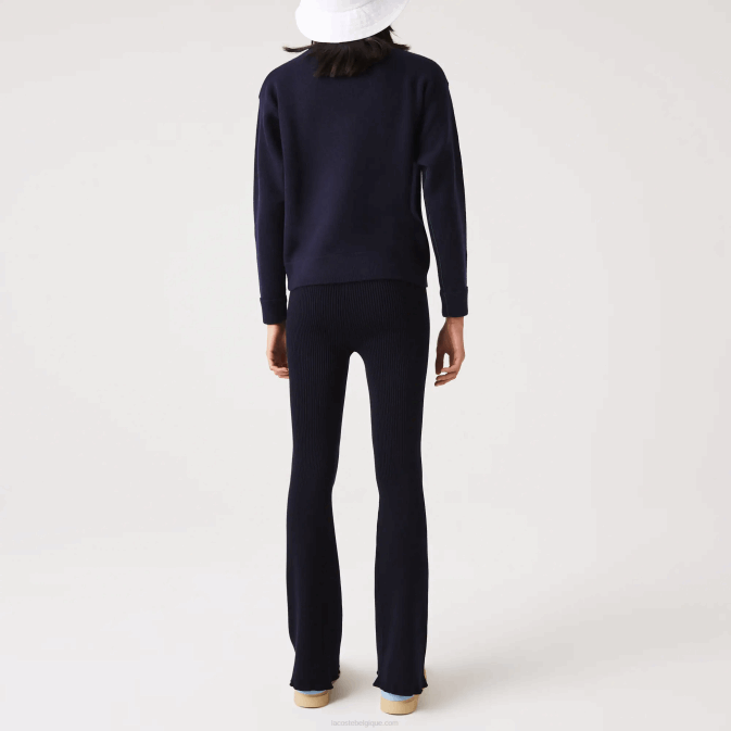 bleu marine 166 V6HV2561 femmes Lacoste legging en maille côtelée sans couture