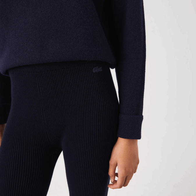 bleu marine 166 V6HV2561 femmes Lacoste legging en maille côtelée sans couture
