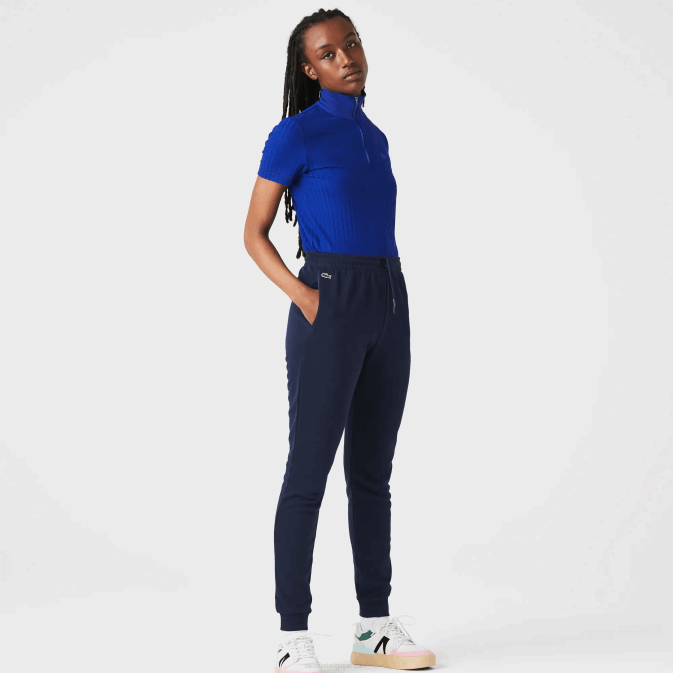 bleu marine 166 V6HV2593 femmes Lacoste pantalon de jogging léger en polaire