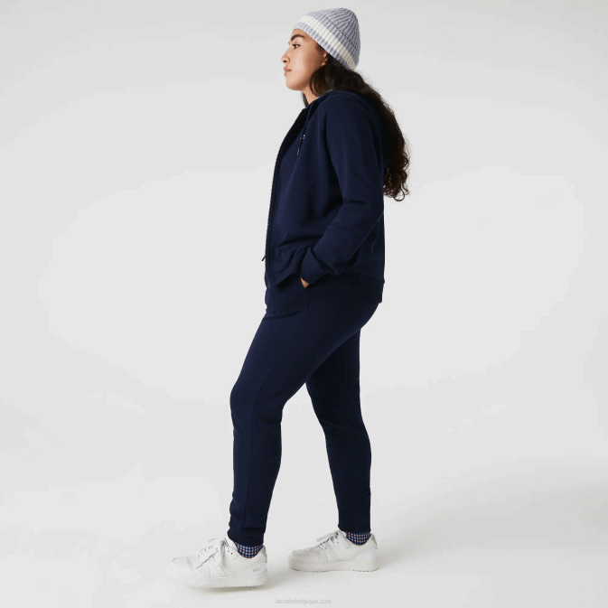 bleu marine 166 V6HV2593 femmes Lacoste pantalon de jogging léger en polaire