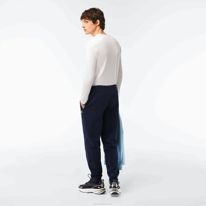 bleu marine 166 V6HV348 Hommes Lacoste pantalon de survêtement fuselé en polaire