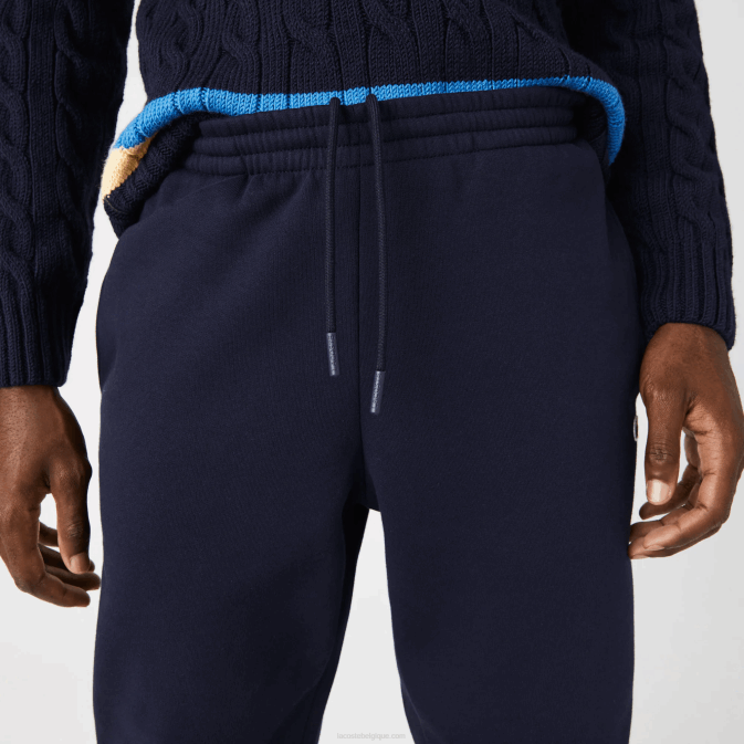 bleu marine 166 V6HV348 Hommes Lacoste pantalon de survêtement fuselé en polaire