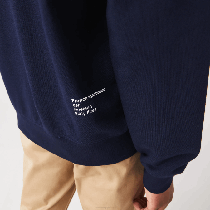 bleu marine 166 V6HV359 Hommes Lacoste sweat à capuche uni coupe classique