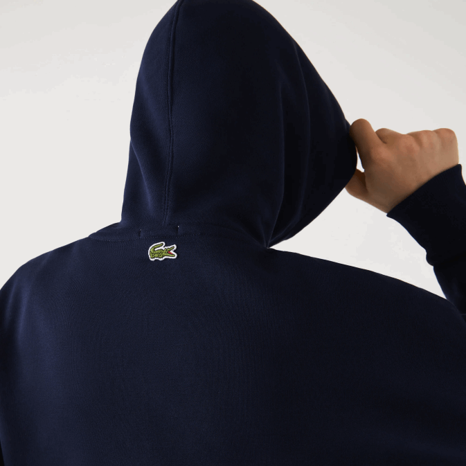 bleu marine 166 V6HV366 Hommes Lacoste sweat ample à capuche en coton bio