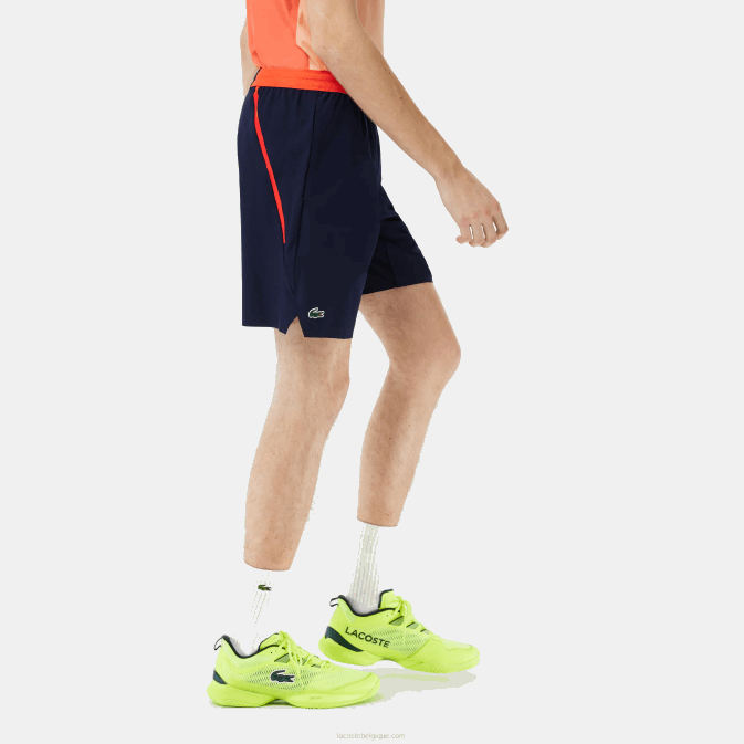 bleu marine 166 V6HV408 Hommes Lacoste short tennis x novak djokovic