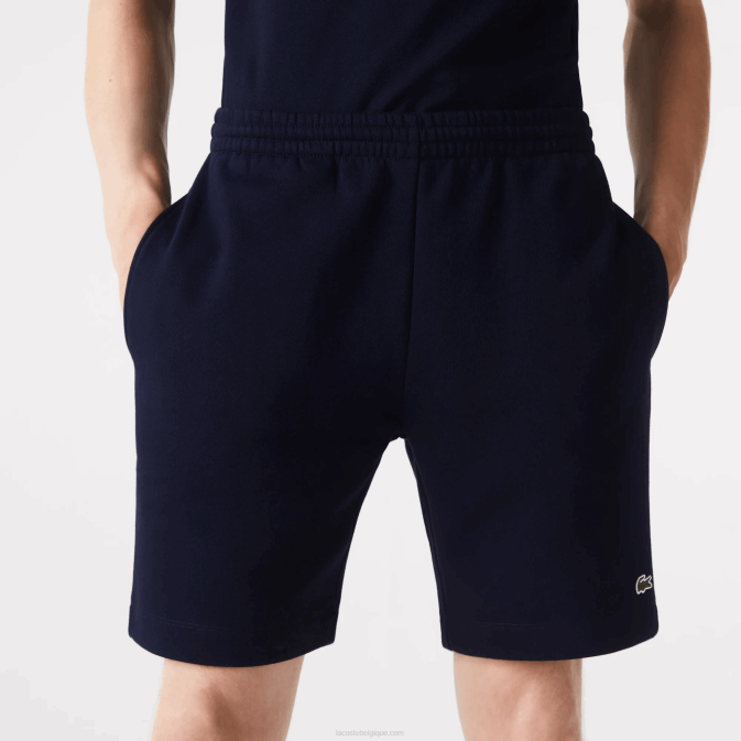 bleu marine 166 V6HV417 Hommes Lacoste short en molleton de coton bio brossé